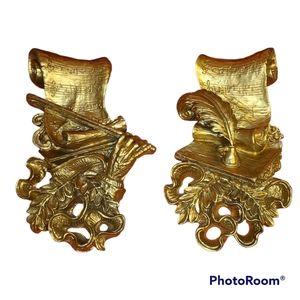 Vintage 1960's Foam Musical Gold Wall Art